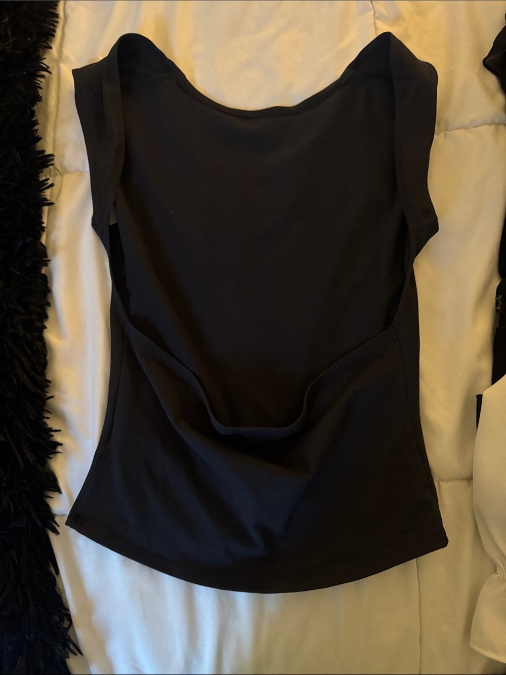 Classic Black Women’s open back Scoop Neck Top